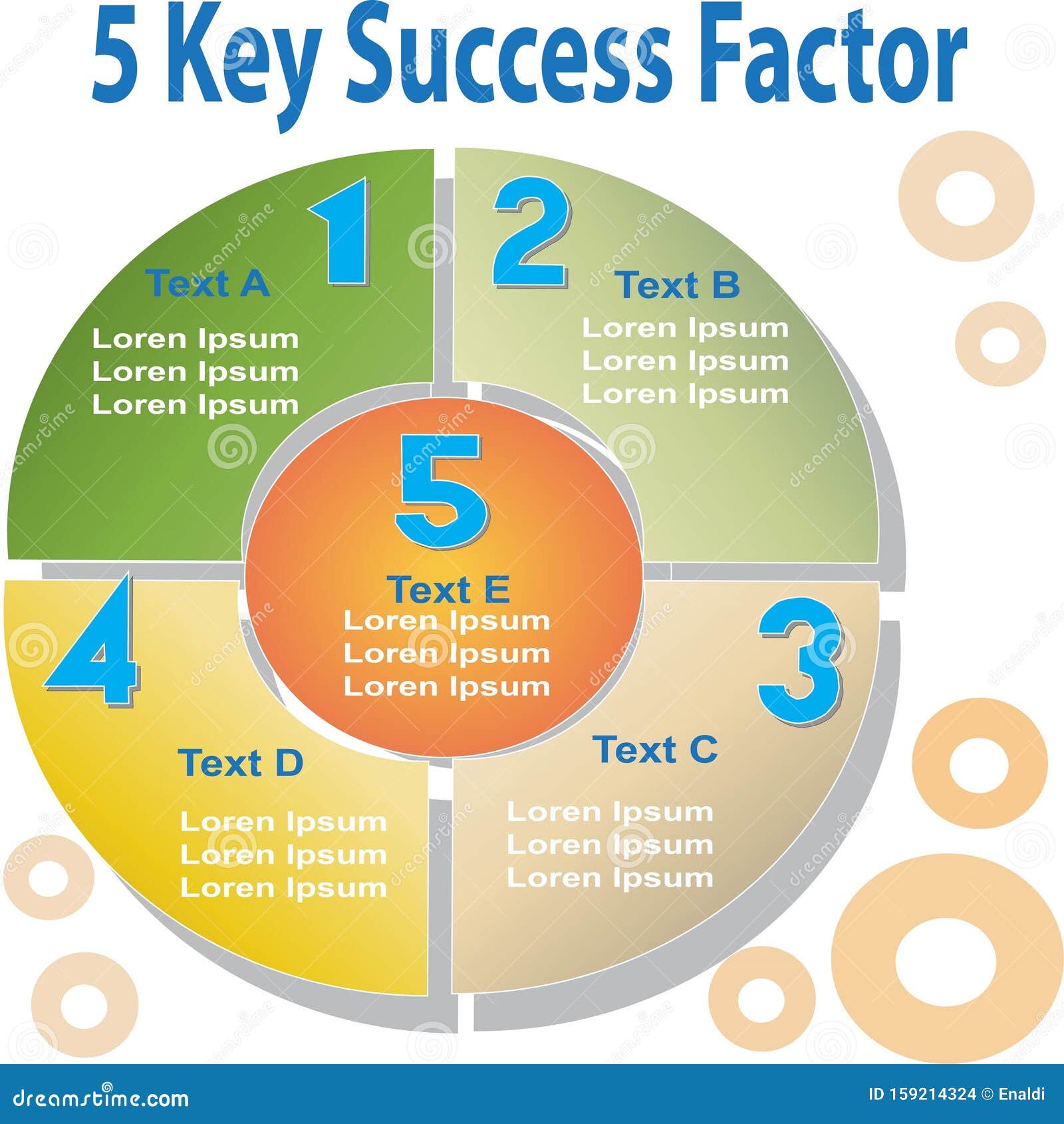 5 Key Success Factor Infographics Template Stock Vector - Illustration