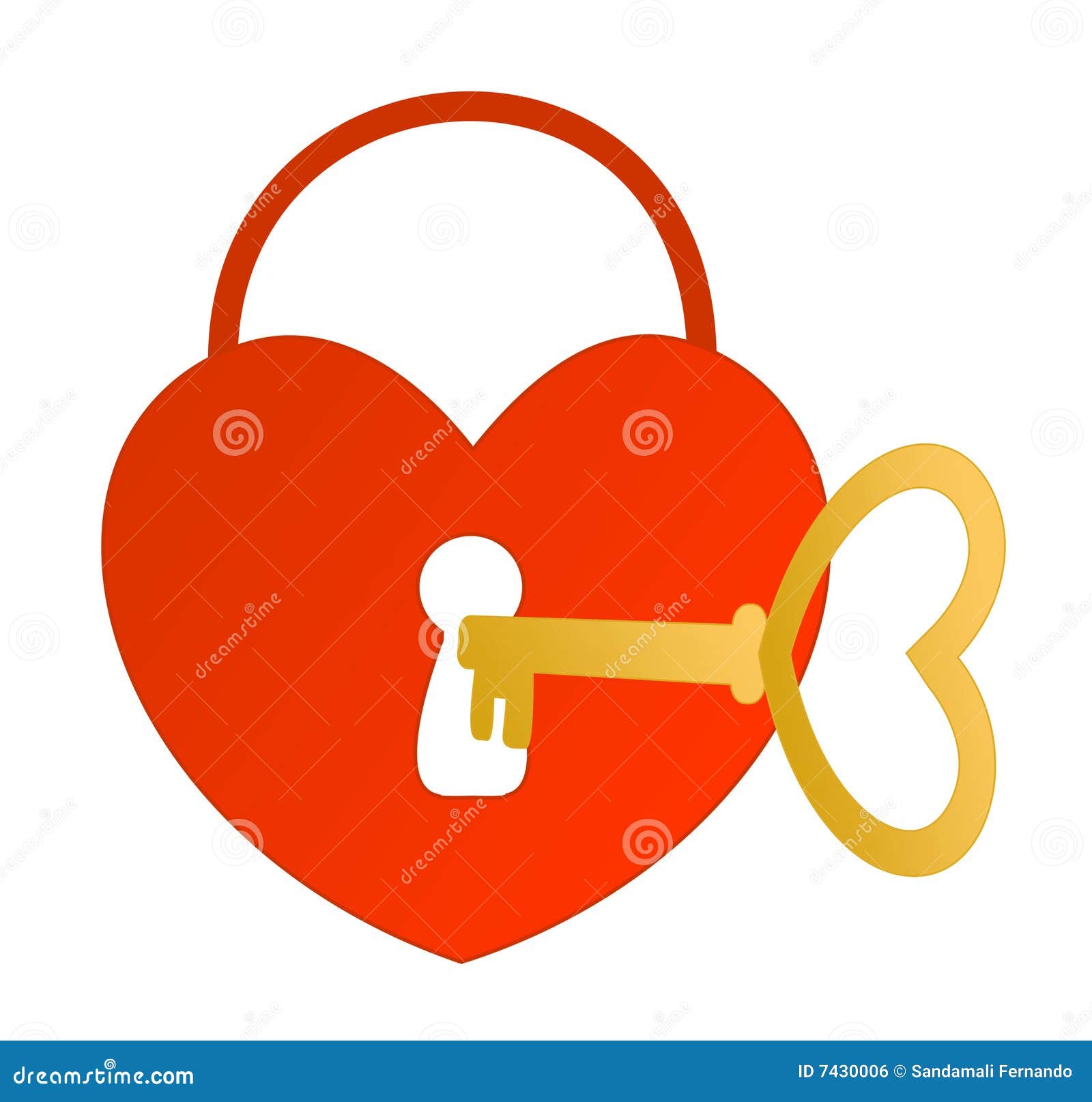 Key to the heart stock vector. Illustration of fearful 7430006