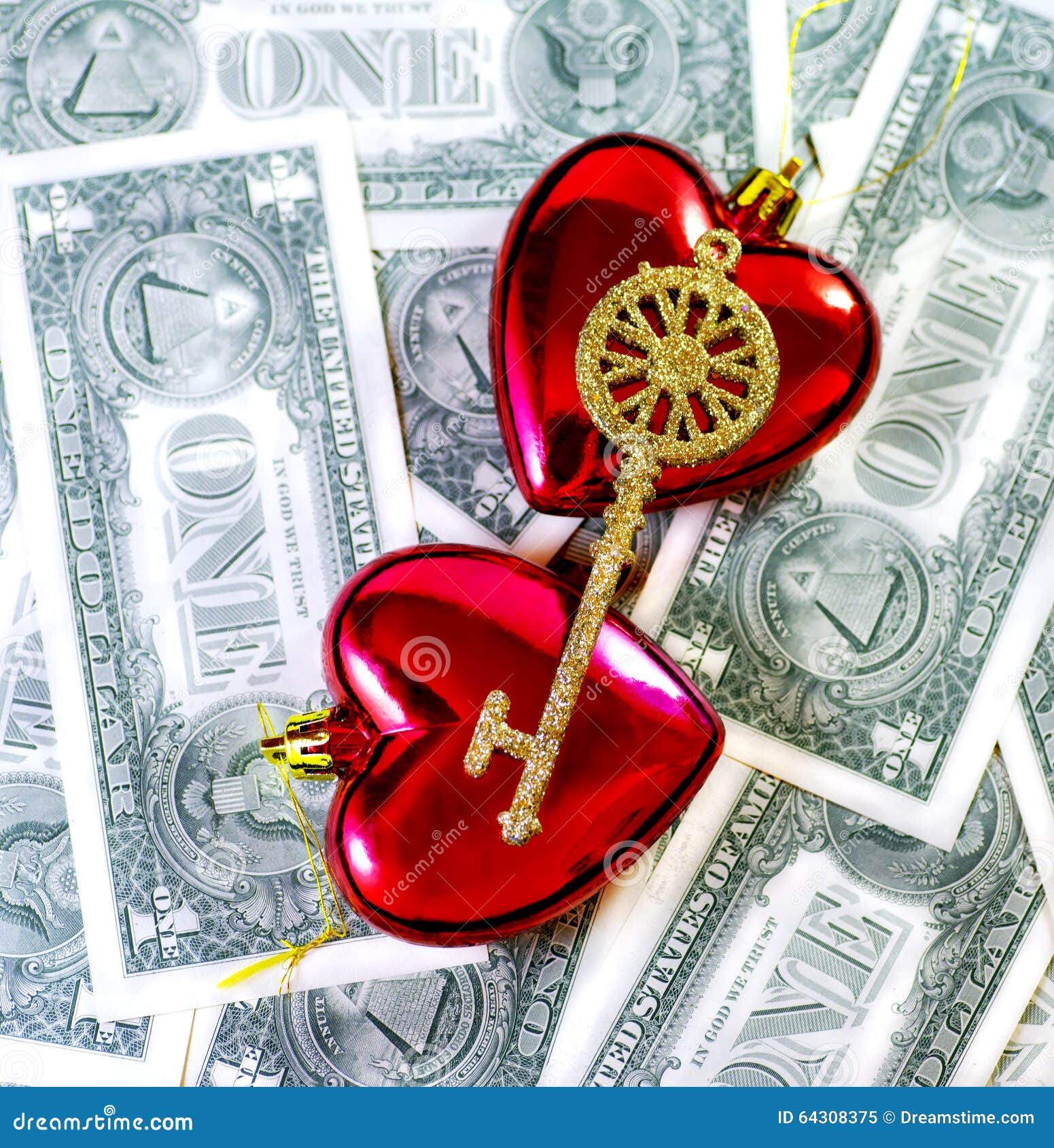 Key To Love, Heart and Money Stock Image Image of concept, symbols