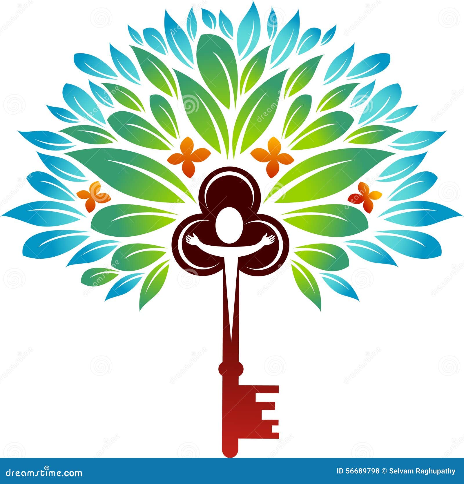 Key tree stock vector. Illustration of abstract, environmental - 56689798
