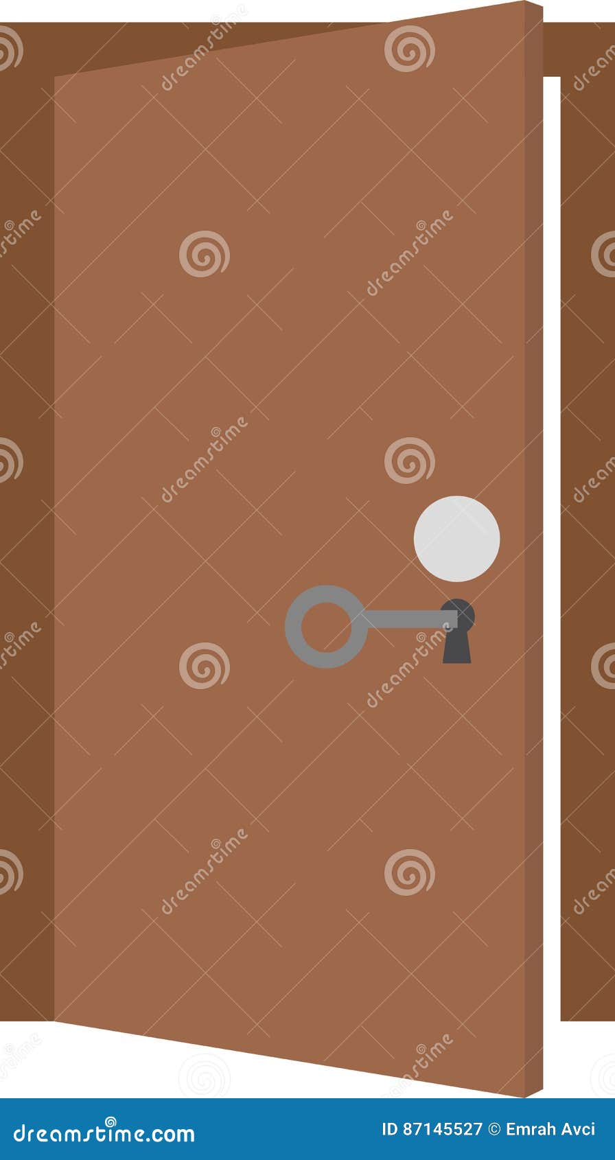 Key unlocking door stock vector. Illustration of exit - 87145527