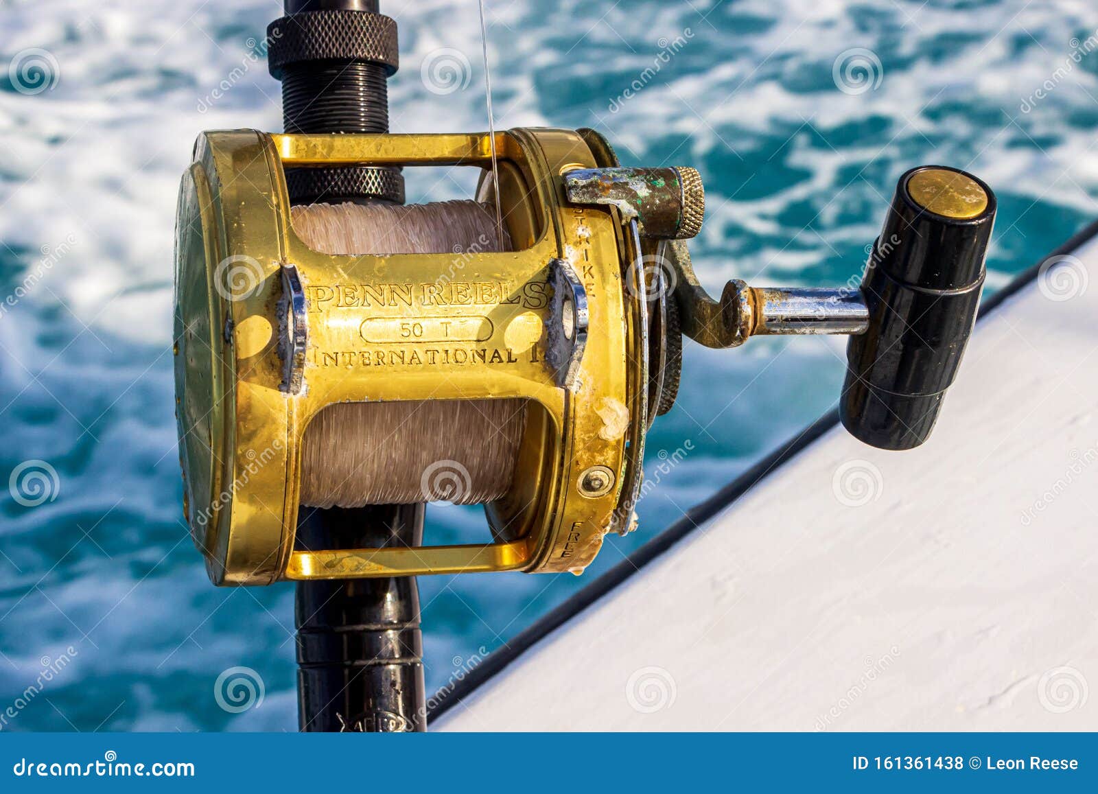 View of a Penn Reels International Fishing Reel on the Stern of a