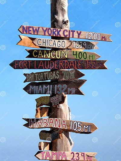 Key west signpost stock photo. Image of signpost, travel - 3634976