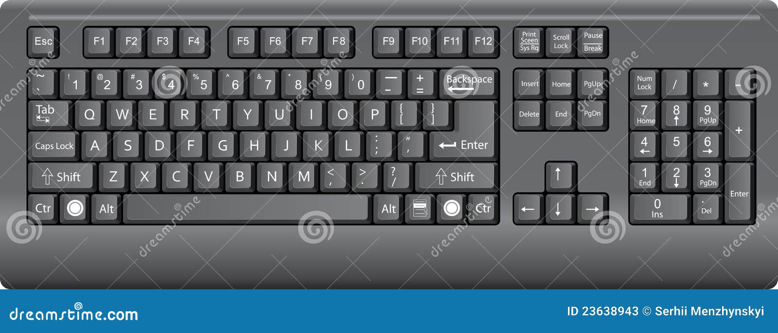 Cartoon Black And White Computer Keyboard Template Set Vector Stock  Illustration  Download Image Now  iStock