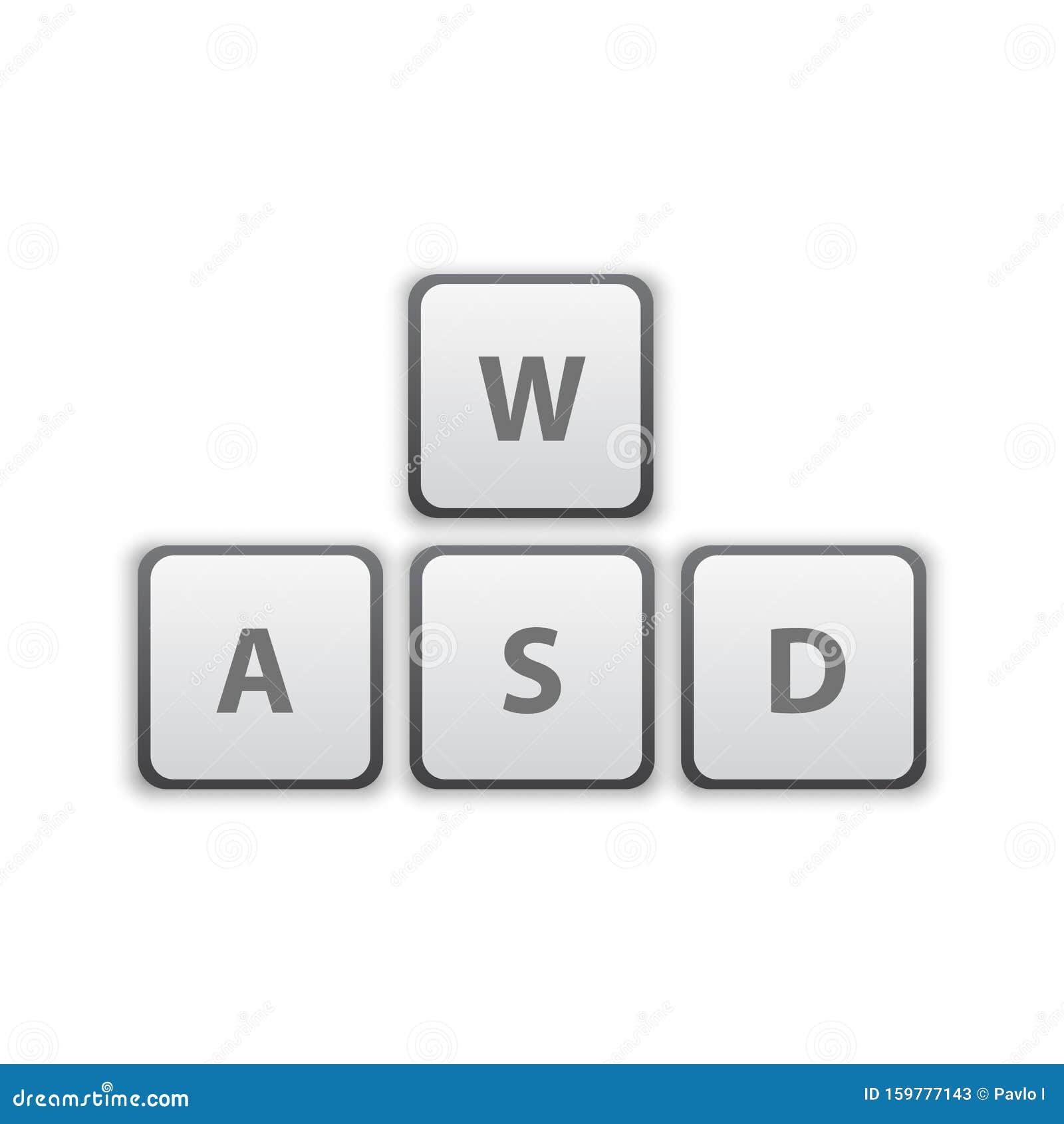 keyboard buttons wasd keys, game control keyboard buttons. joystick button icon. gaming and cyber sport  - 