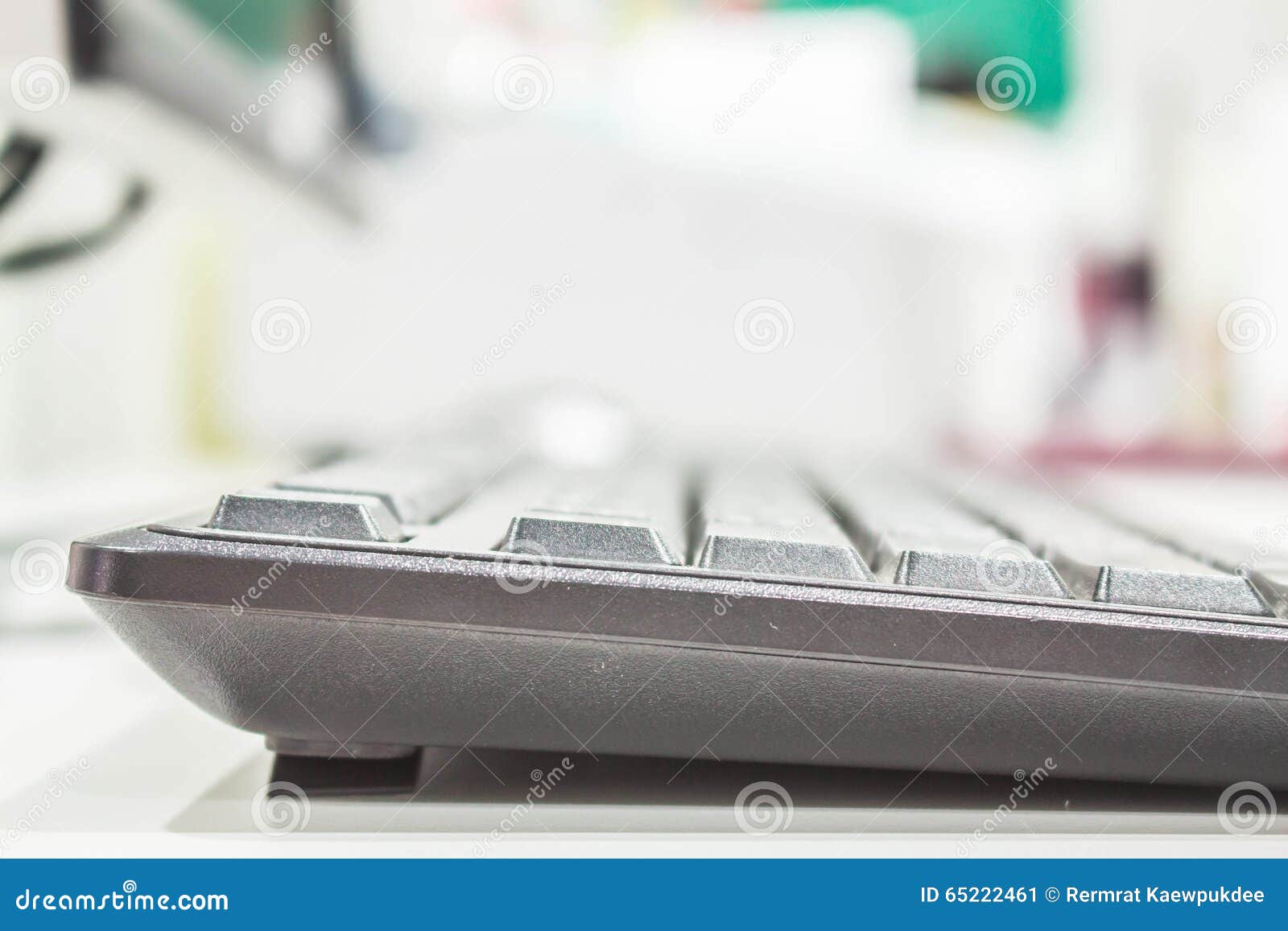 The keyboard on the desk. stock image. Image of 65222461