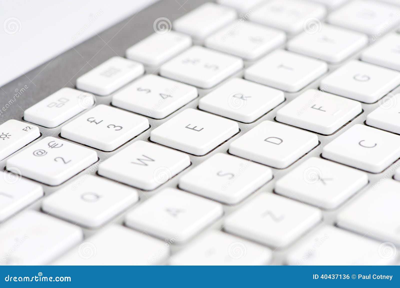 Keyboard Focused on Letter E Stock Photo Image of computing, silver 40437136