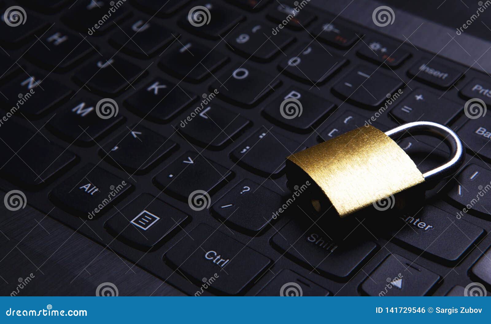 Keyboard and lock stock photo. Image of computer, data 141729546