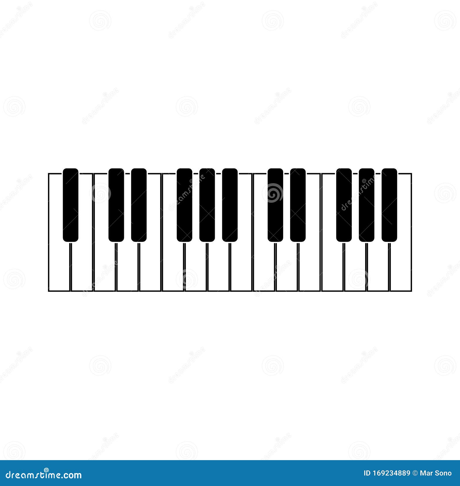 Keyboard Piano Vector Musical Instrument Illustration Stock Vector