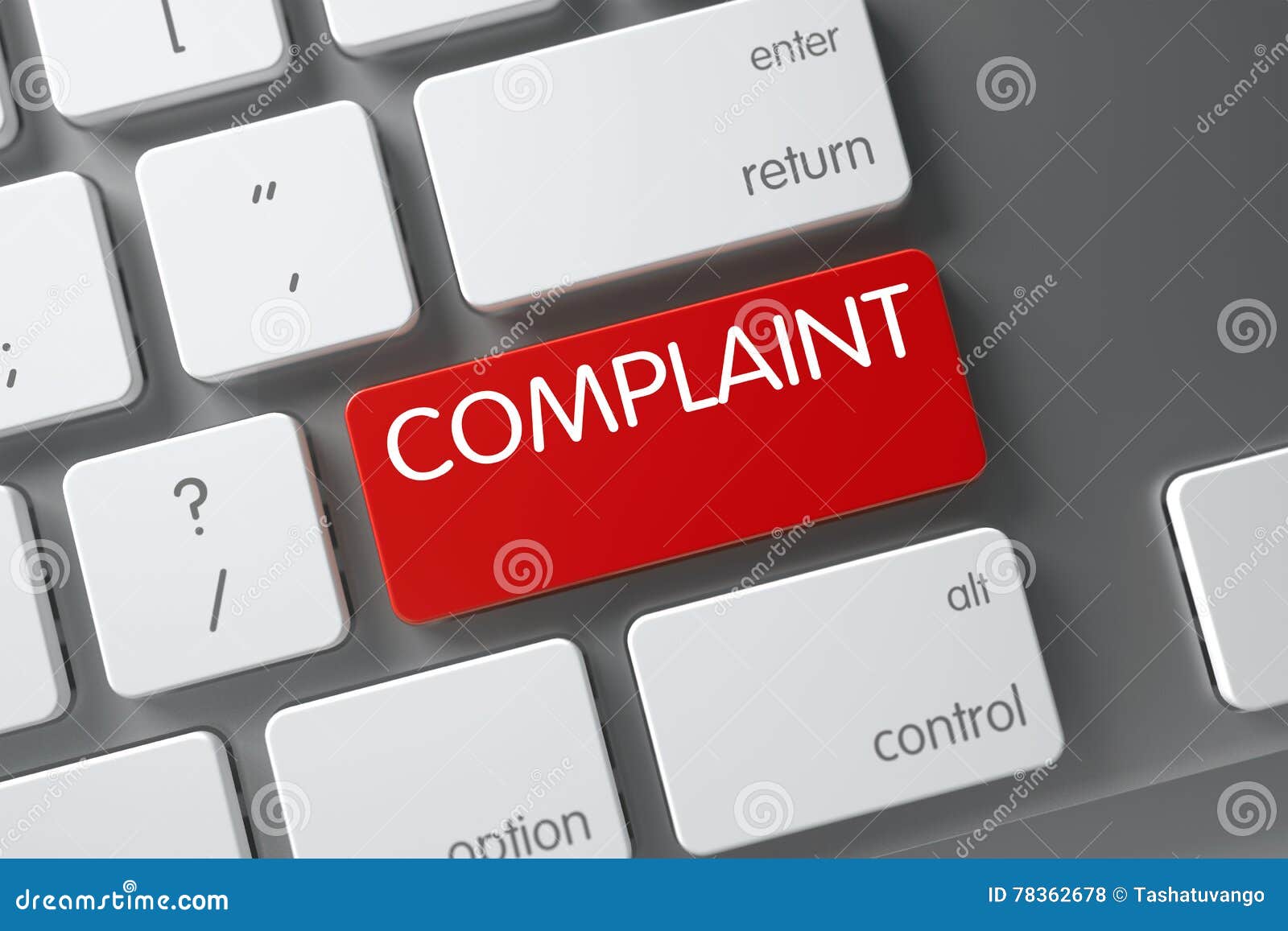 keyboard with red button - complaint. 3d.