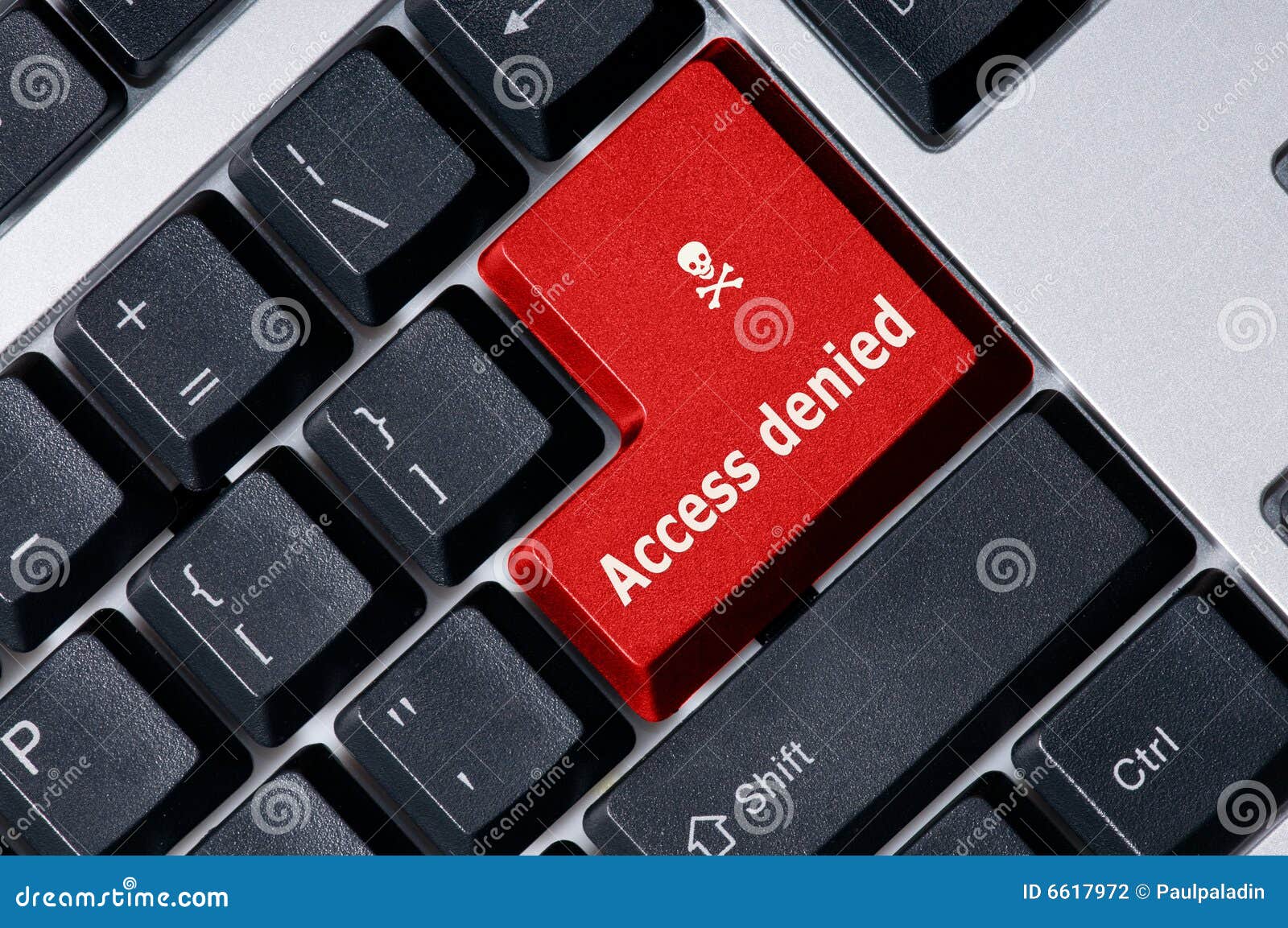 keyboard with red key access denied