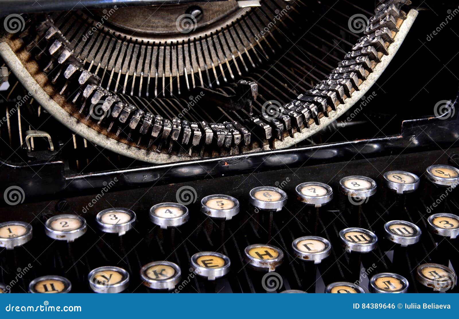 Keyboard and Small Parts of a Typewriter Stock Photo Image of