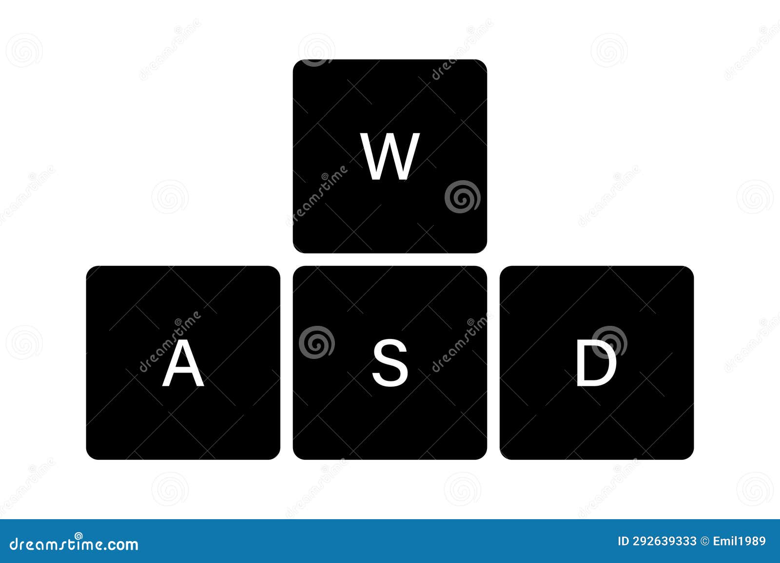 keyboard wasd buttons icon set.