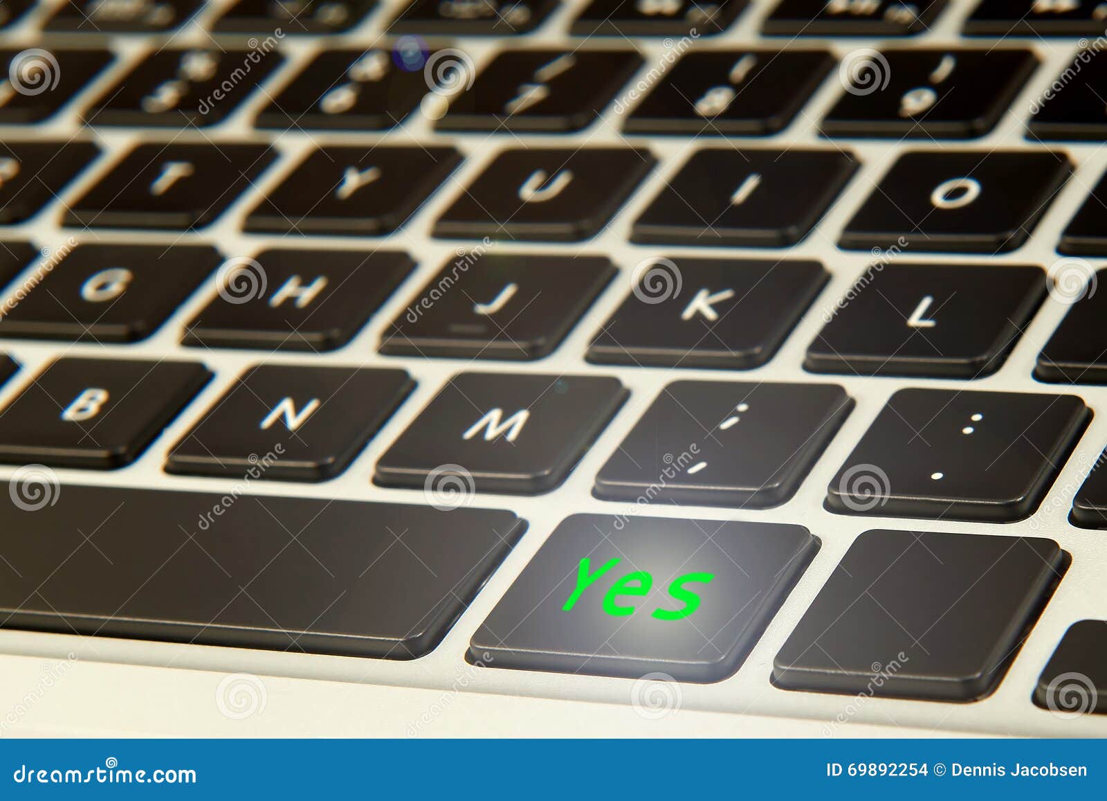 Keyboard with a yes button stock photo. Image of computer 69892254