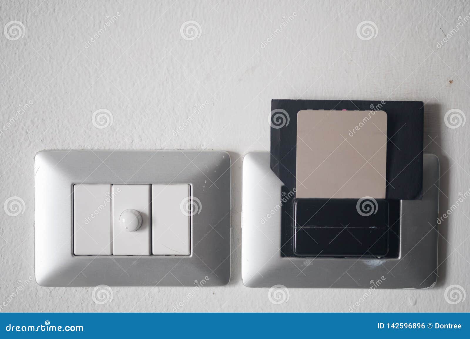 Keycard Insert To Power Switch for Control of the Electric Stock Photo