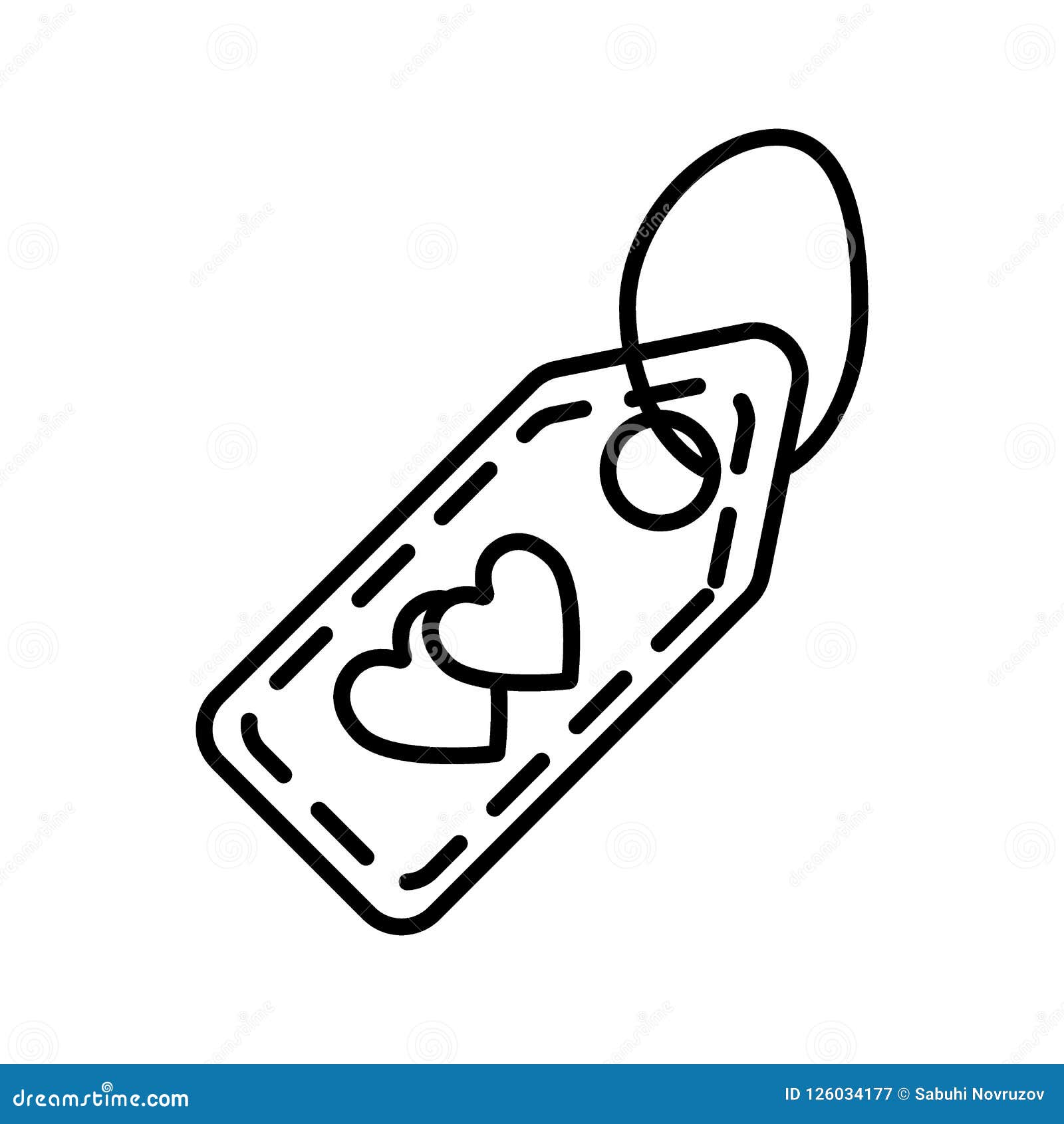 Download A Keychain With Heart Line Icon. Key Ring Vector ...