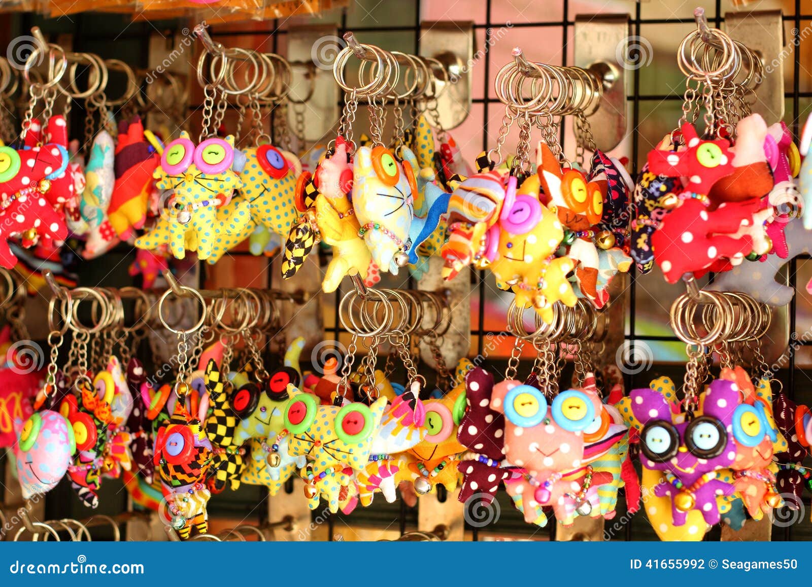 Keychains Cute Doll in the Gift Shop. Stock Photo Image of keychains