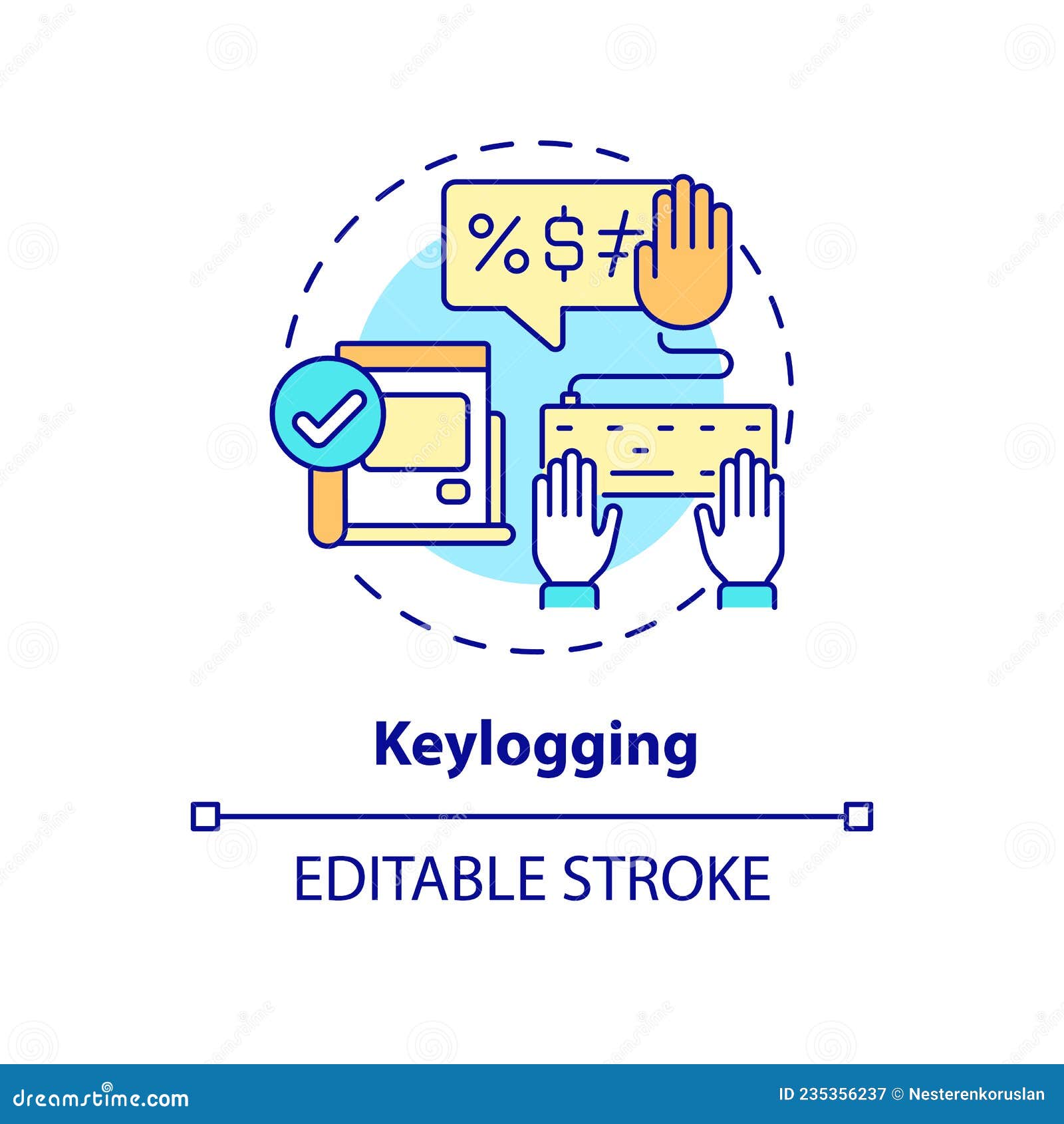 keylogging concept icon