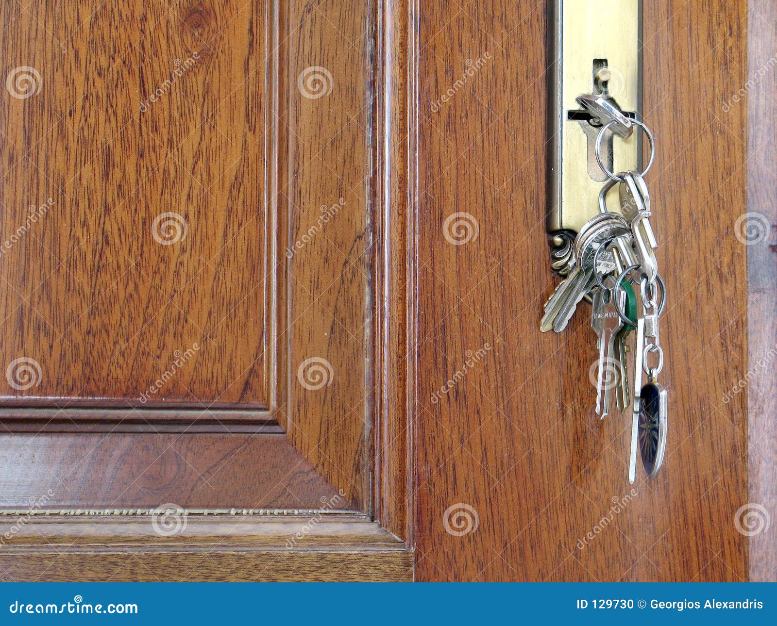 Keys on the Door stock photo. Image of safety, home, office 129730