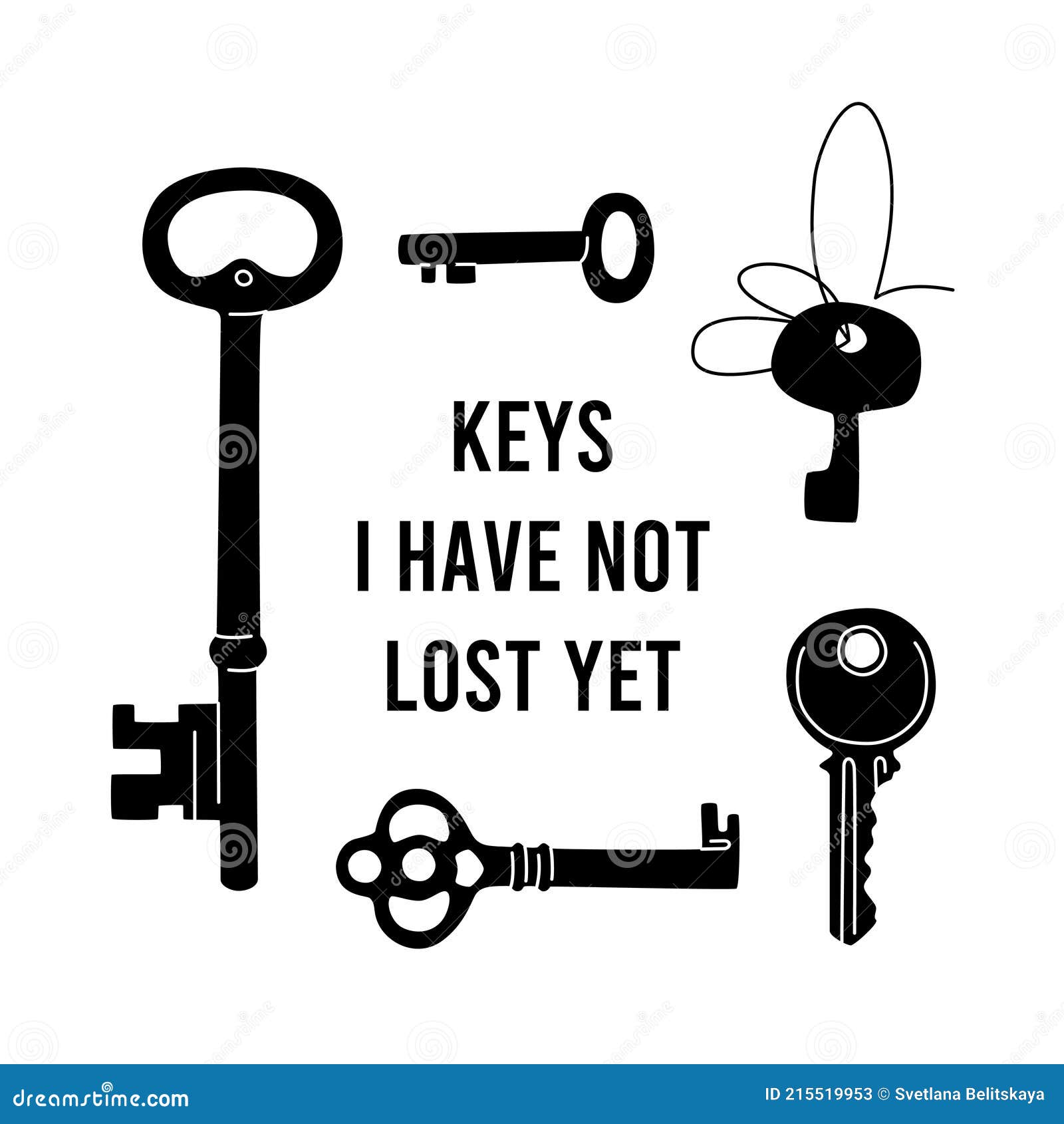 Keys I Have Not Lost yet stock vector. Illustration of safety 215519953