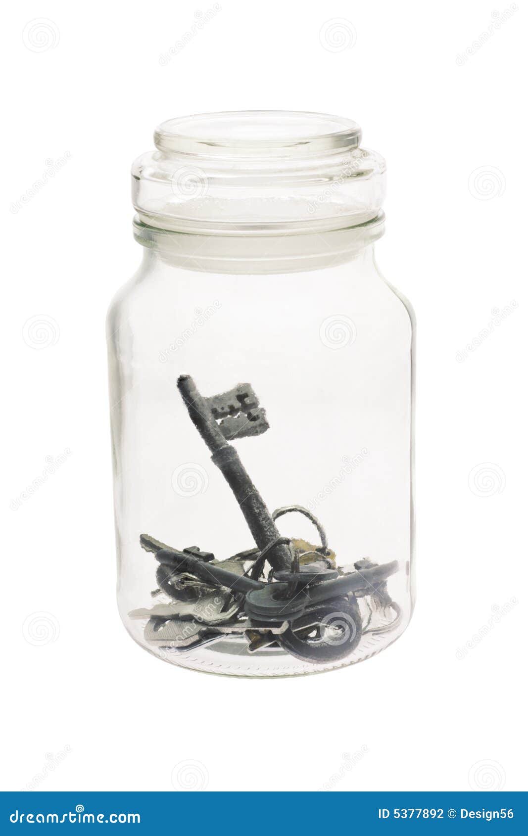 Keys inside glass jar stock photo. Image of collection 5377892