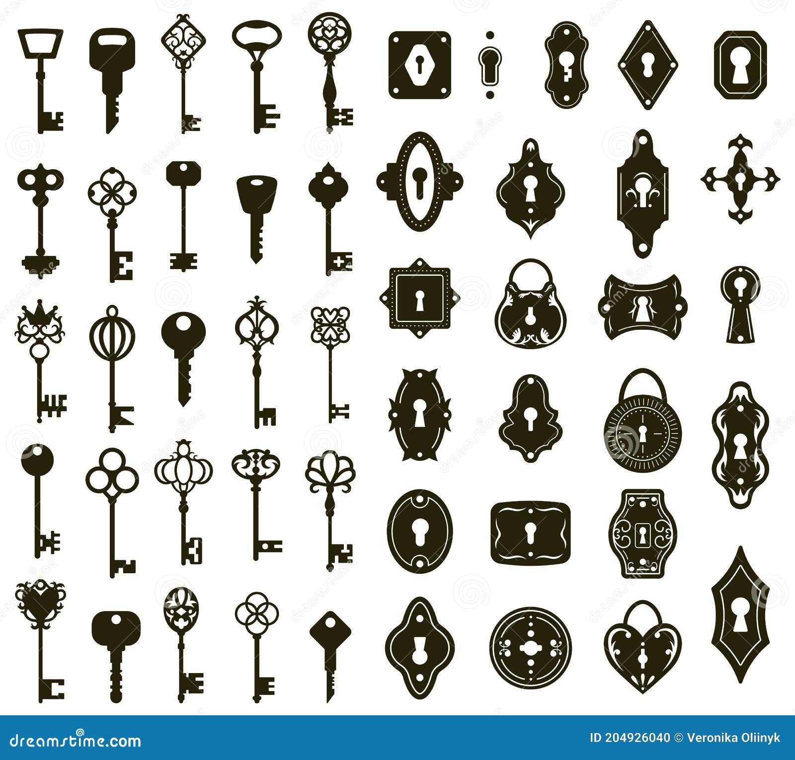 Skeleton Keys Silhouette Vector Illustration | CartoonDealer.com #2572752