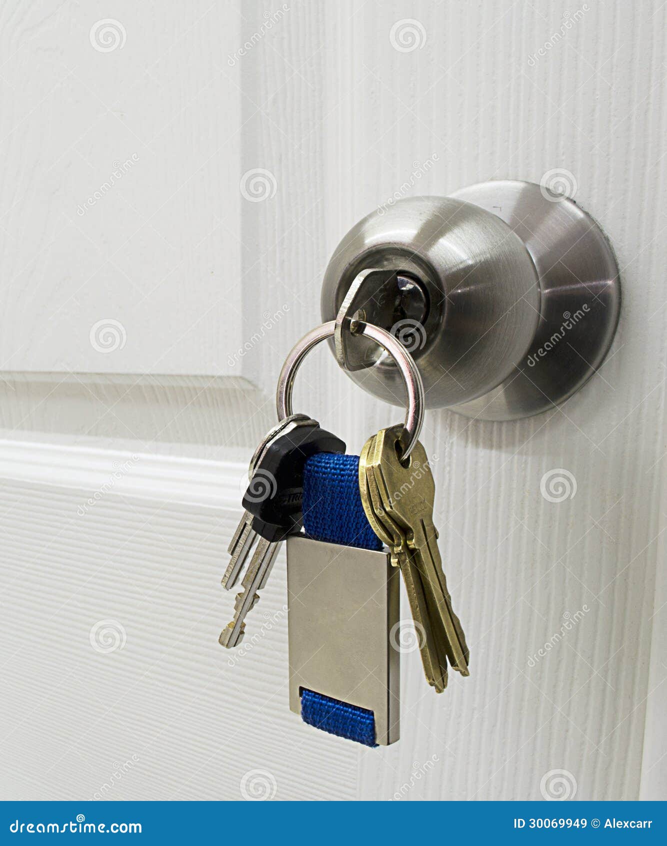 Keys in a latch stock image. Image of close, latch, door 30069949
