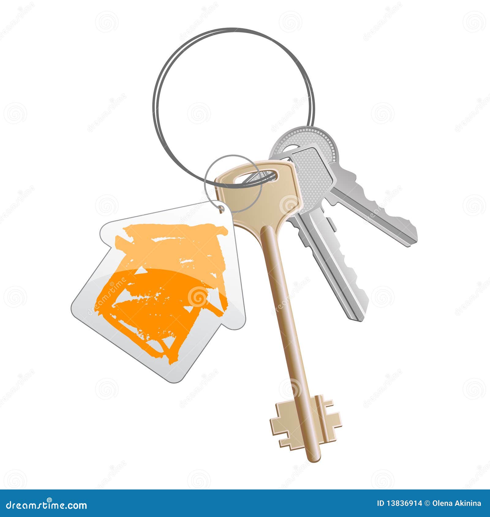 Keys orange 2 stock vector. Illustration of brush, building 13836914