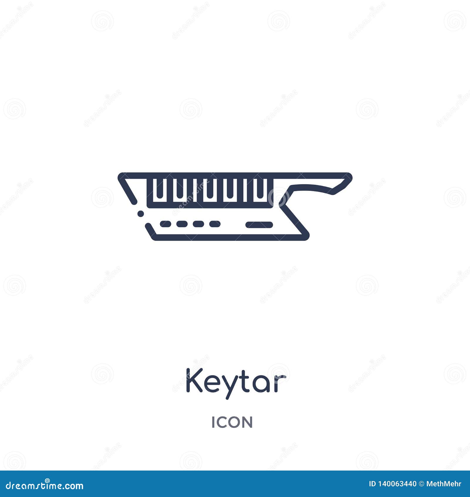 keytar icon from music outline collection. thin line keytar icon  on white background