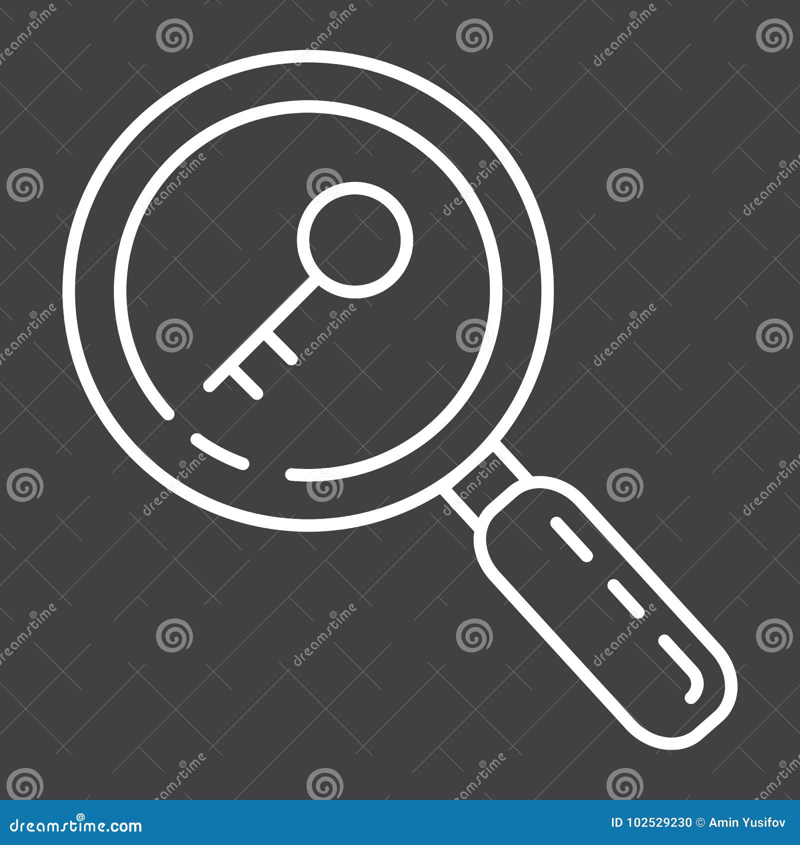 Keyword Research Line Icon Seo And Development Stock Vector Illustration Of Lens Code