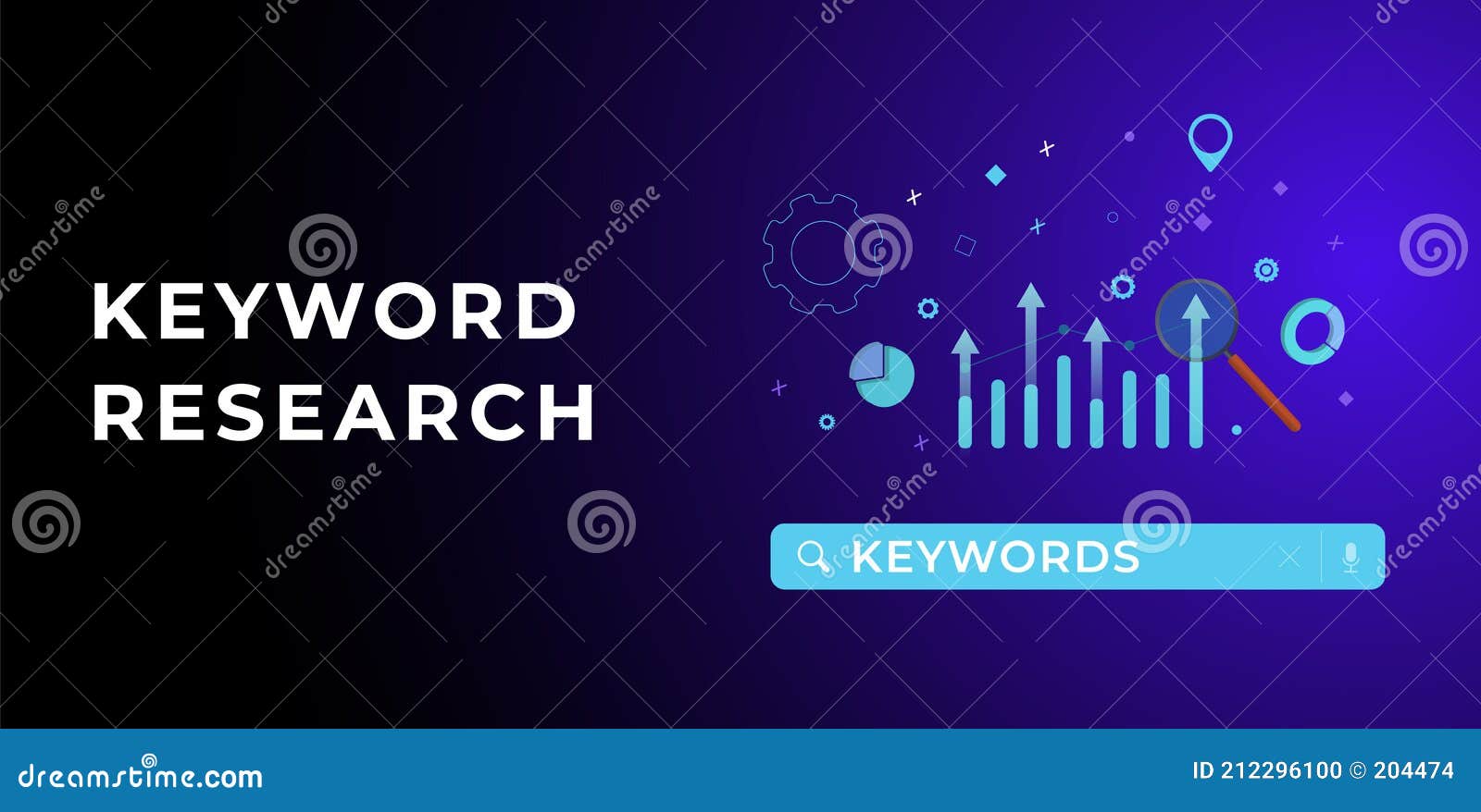 Keyword Research and Optimization SEO Concept. Selection and