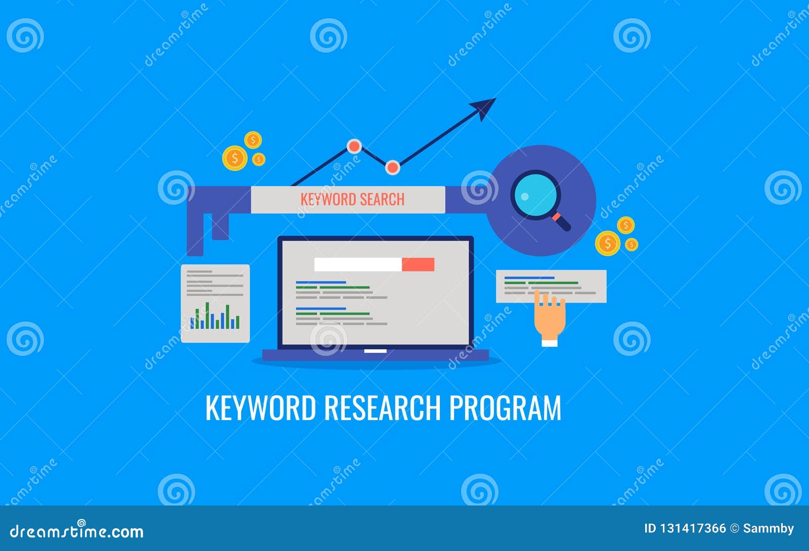 Keyword Research Program Search Engine Optimization Seo Ranking Data Analysis Flat Design Vector Banner Stock Vector Illustration Of Laptop User