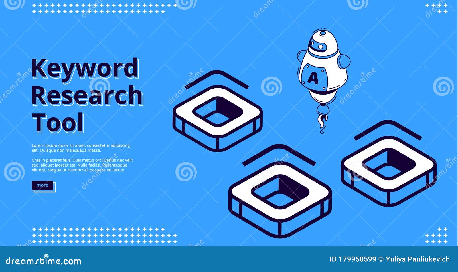 Keyword Research Tool Banner With Isometric Icons Stock Vector Illustration Of Data Chat