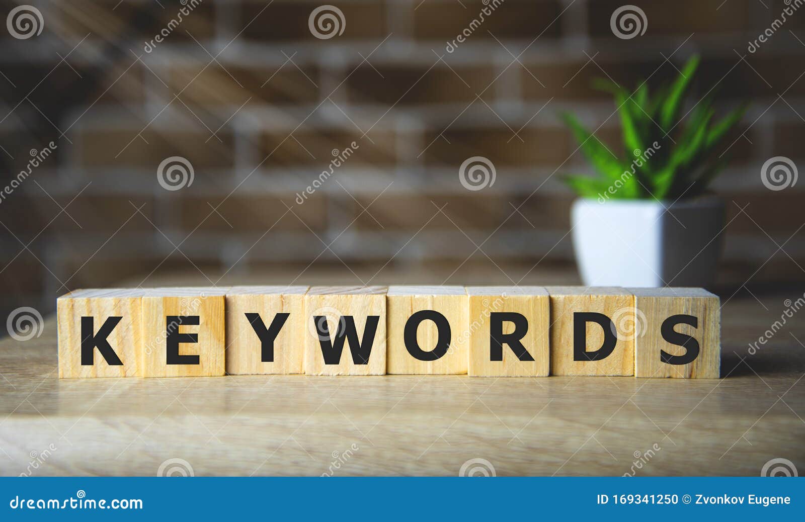 keywords word concept on wodden blocks. internet concept.