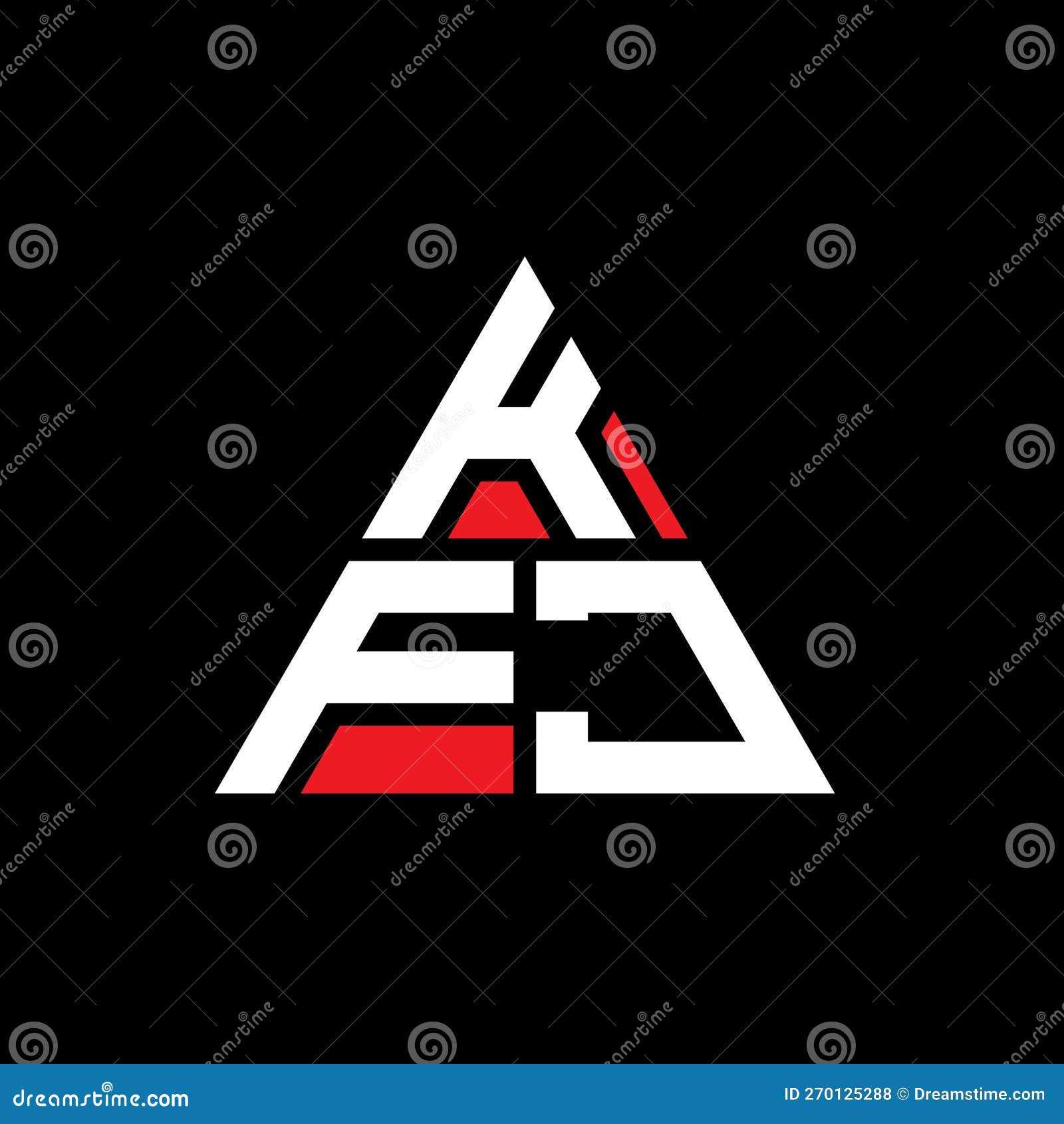 kfj triangle letter logo  with triangle . kfj triangle logo  monogram. kfj triangle  logo template with red