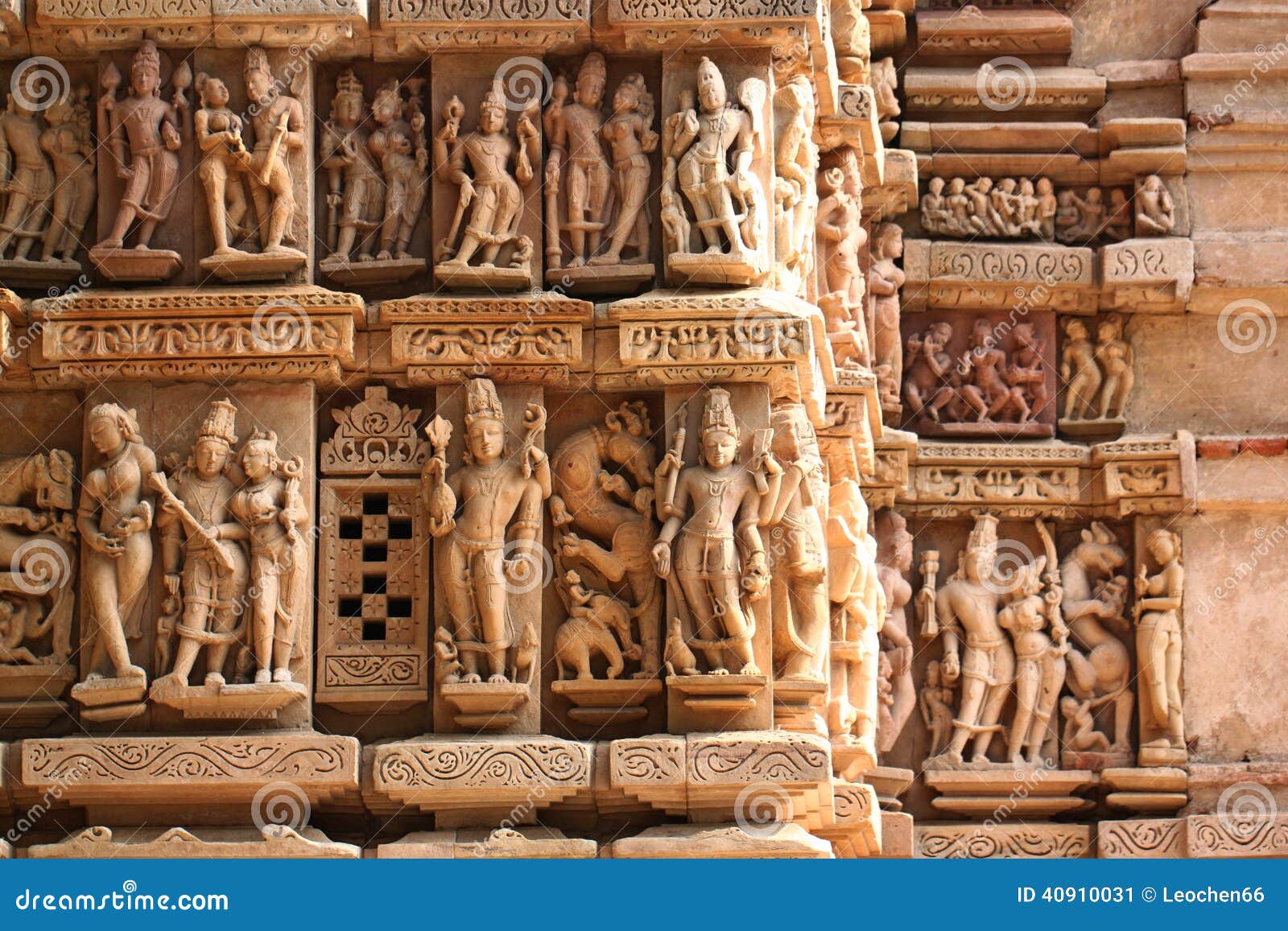 Khajuraho Temples And Their Erotic Sculptures India Stock Image Image Of Sandstone 