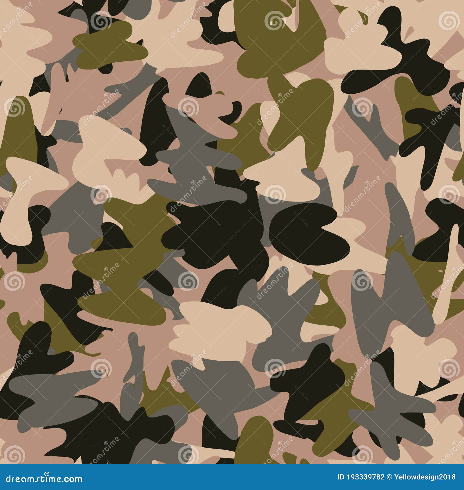 Khaki Camo Seamless Pattern  Simple  Army  Print In Bown 