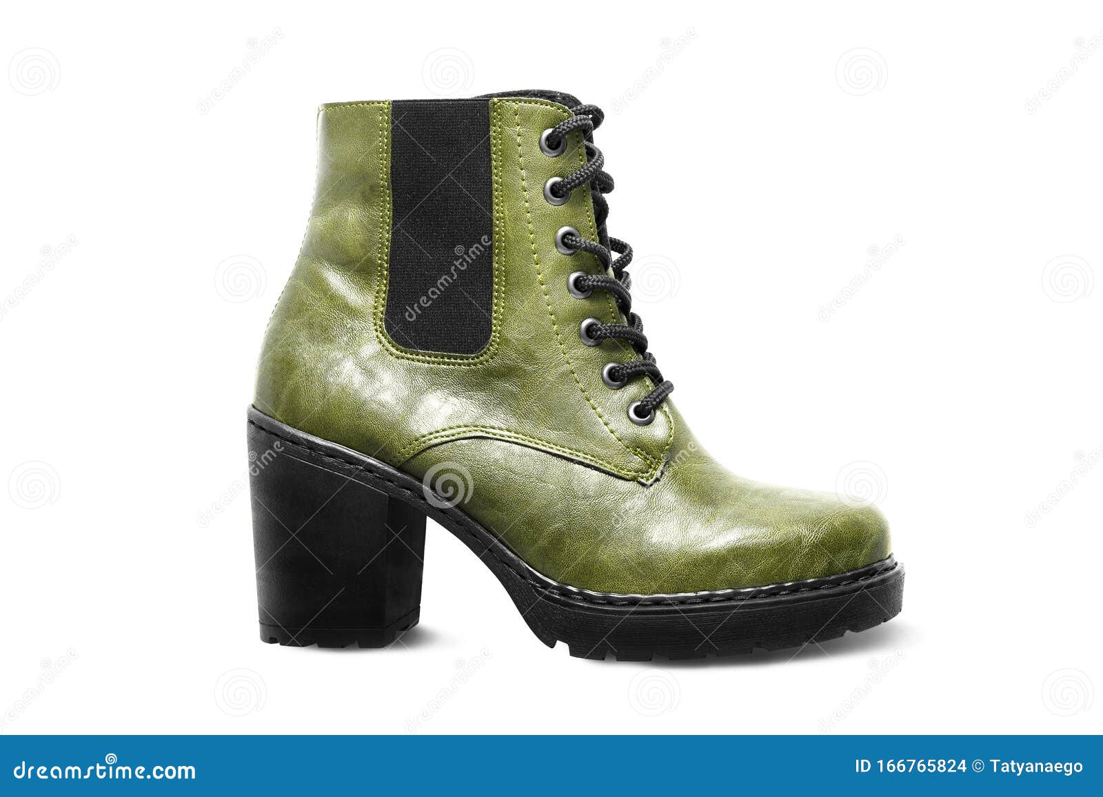 Khaki high heel boot stock photo. Image of fashionable 166765824