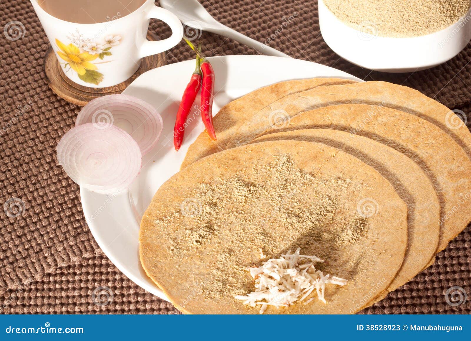 Khakra with Tea a Gujarati Snack from India Stock Image Image of
