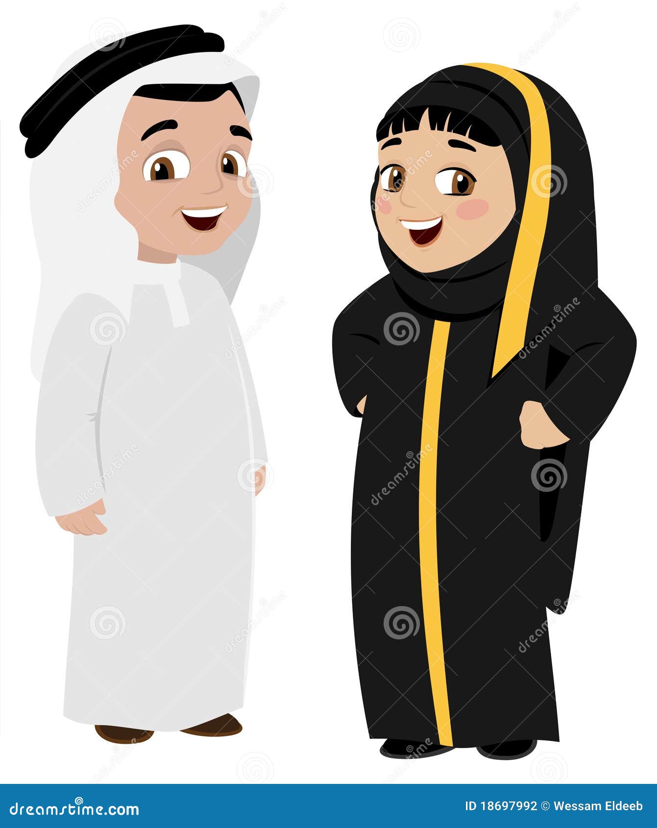 Khaliji Kids stock vector. Illustration of khaliji, abaya 18697992