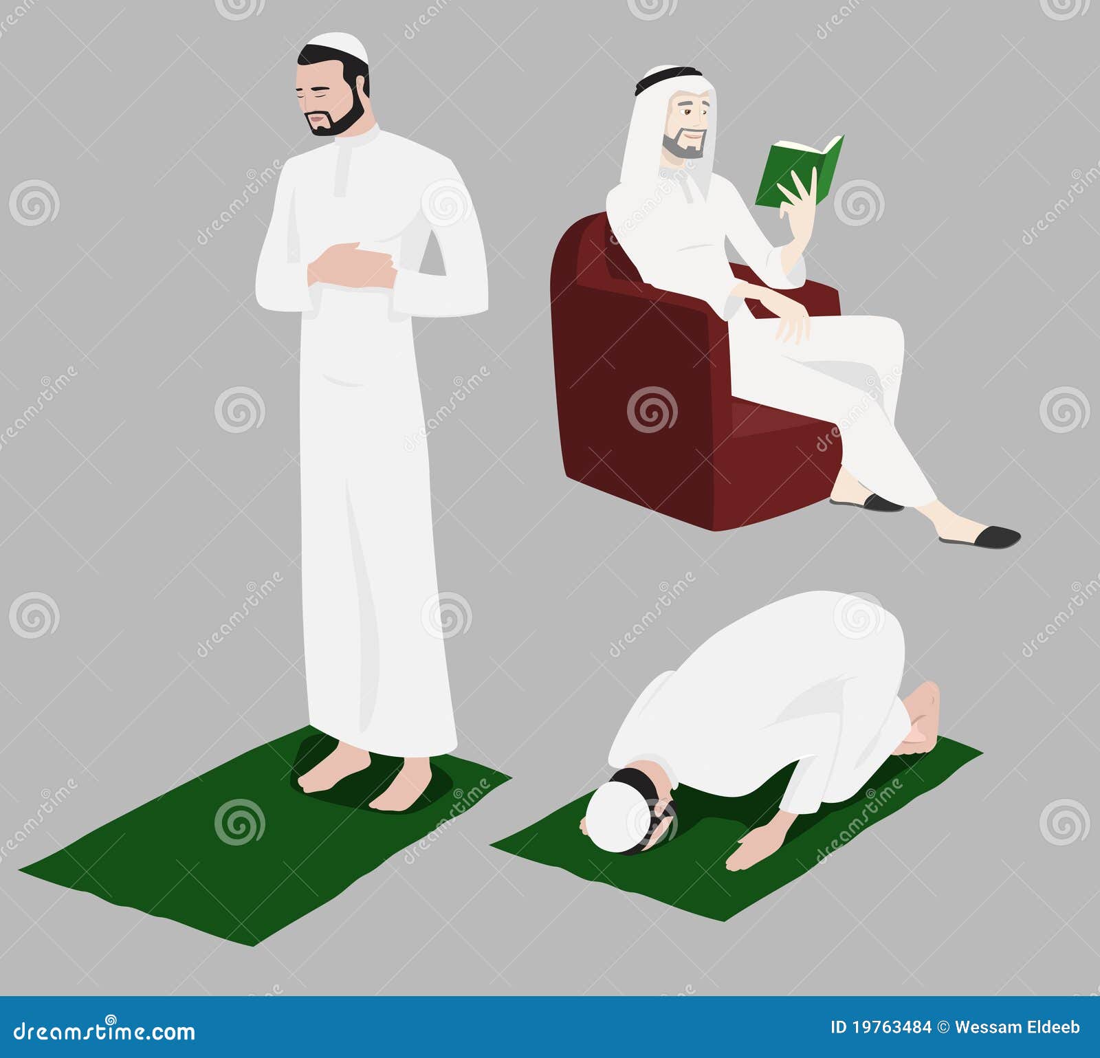 khaliji men doing religious rituals