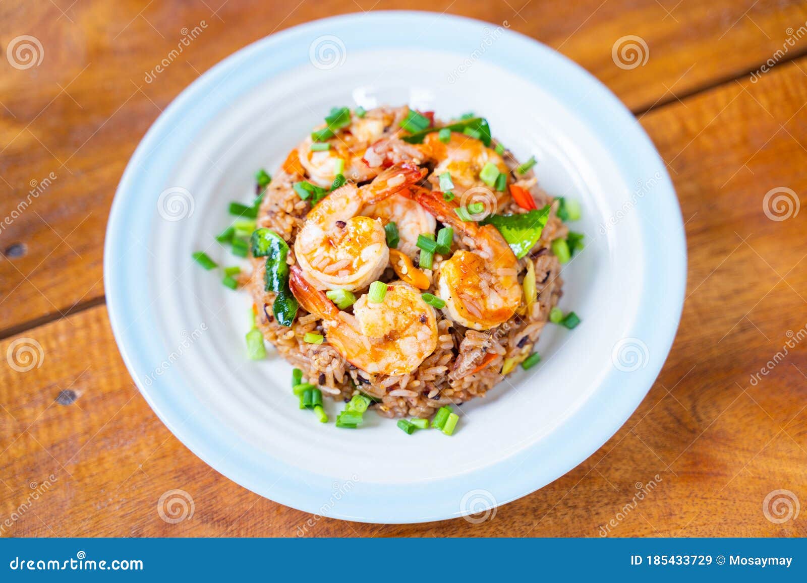 Khao Pad Tom Yum Goong Spicy Fried Rice with Shrimp Stock Image - Image