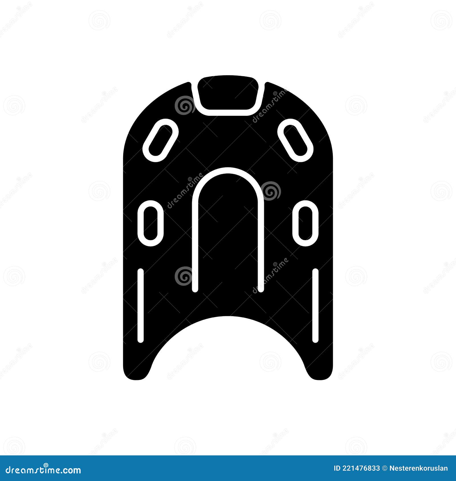 Kickboard black glyph icon stock vector. Illustration of water 221476833