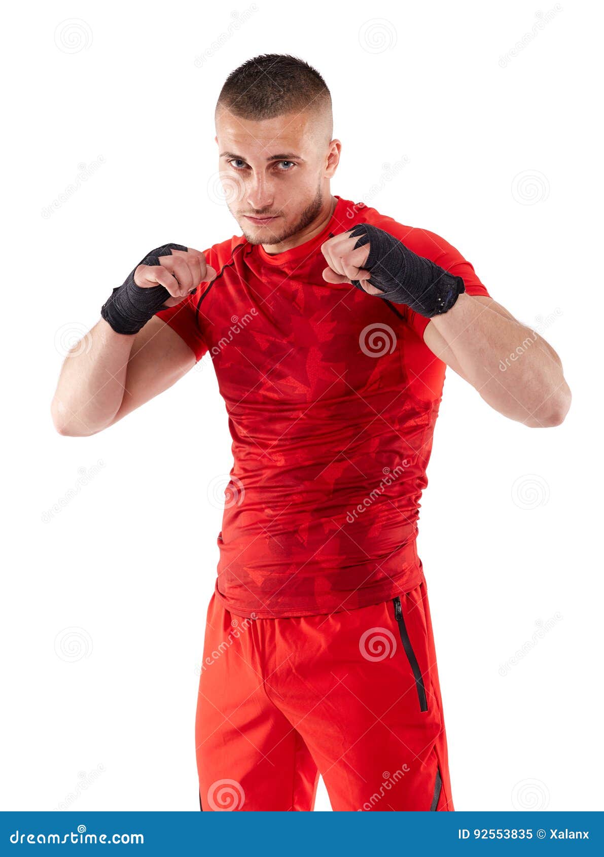 Kickbox Fighter in Guard Stance Stock Image - Image of action, active ...