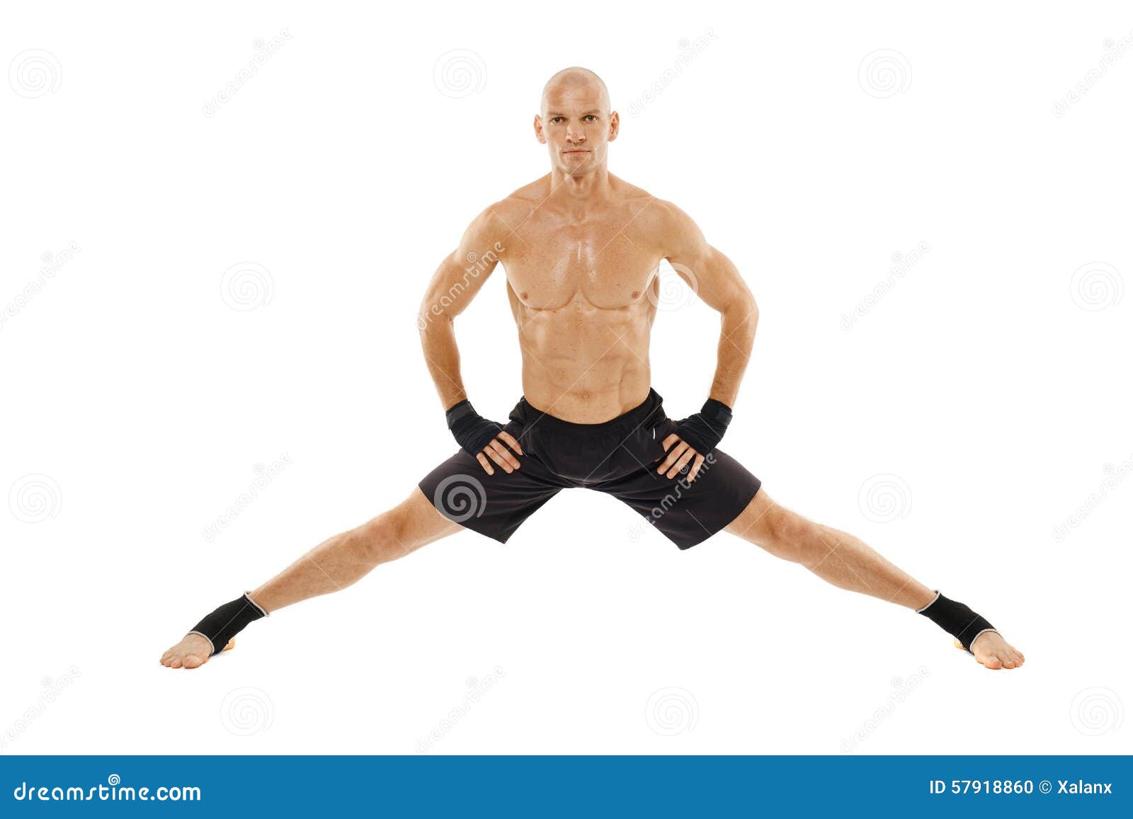 Kickboxer Executing a Split Stock Photo - Image of people, fighter