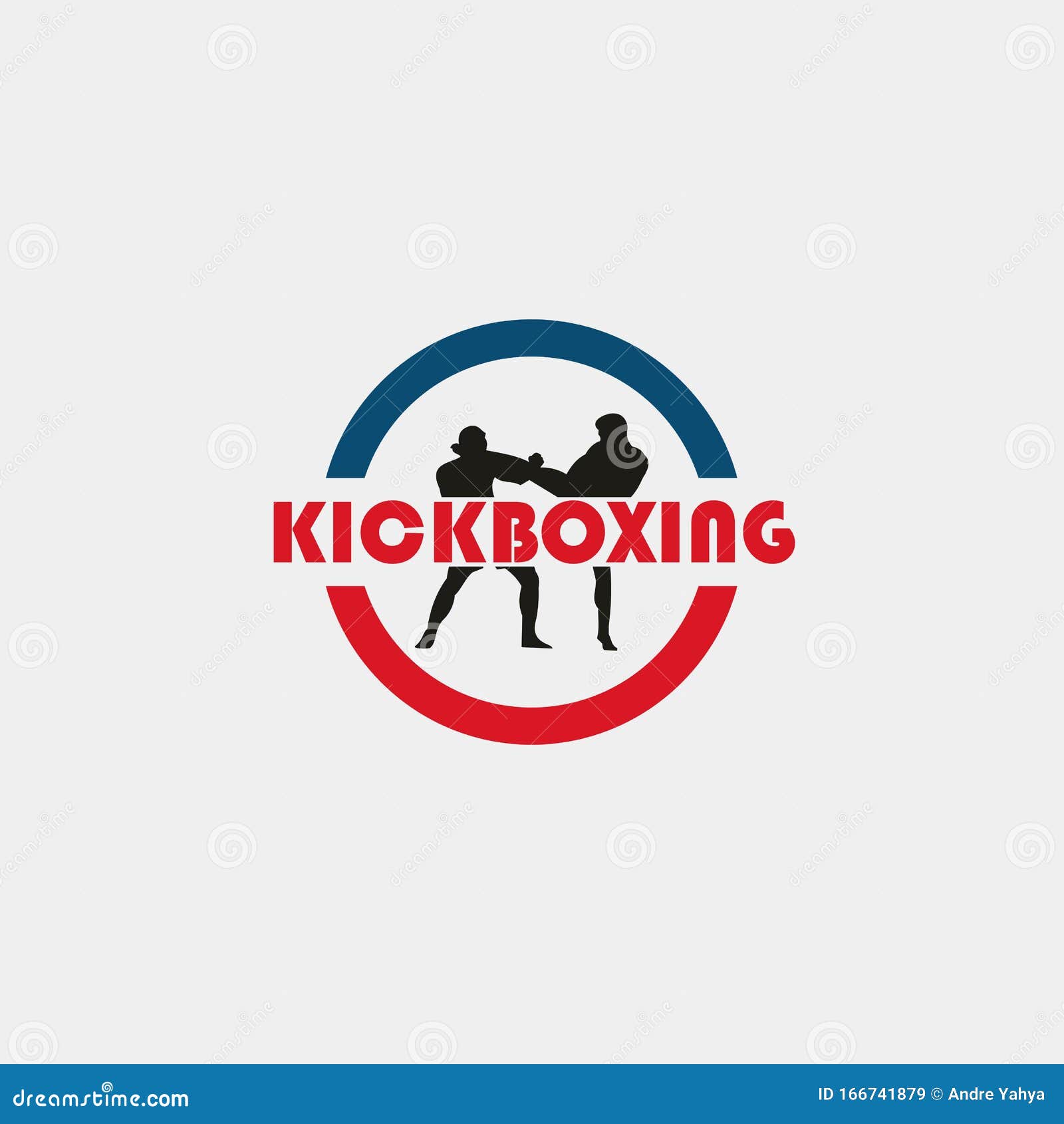 Kickboxing logo template stock illustration. Illustration of concept