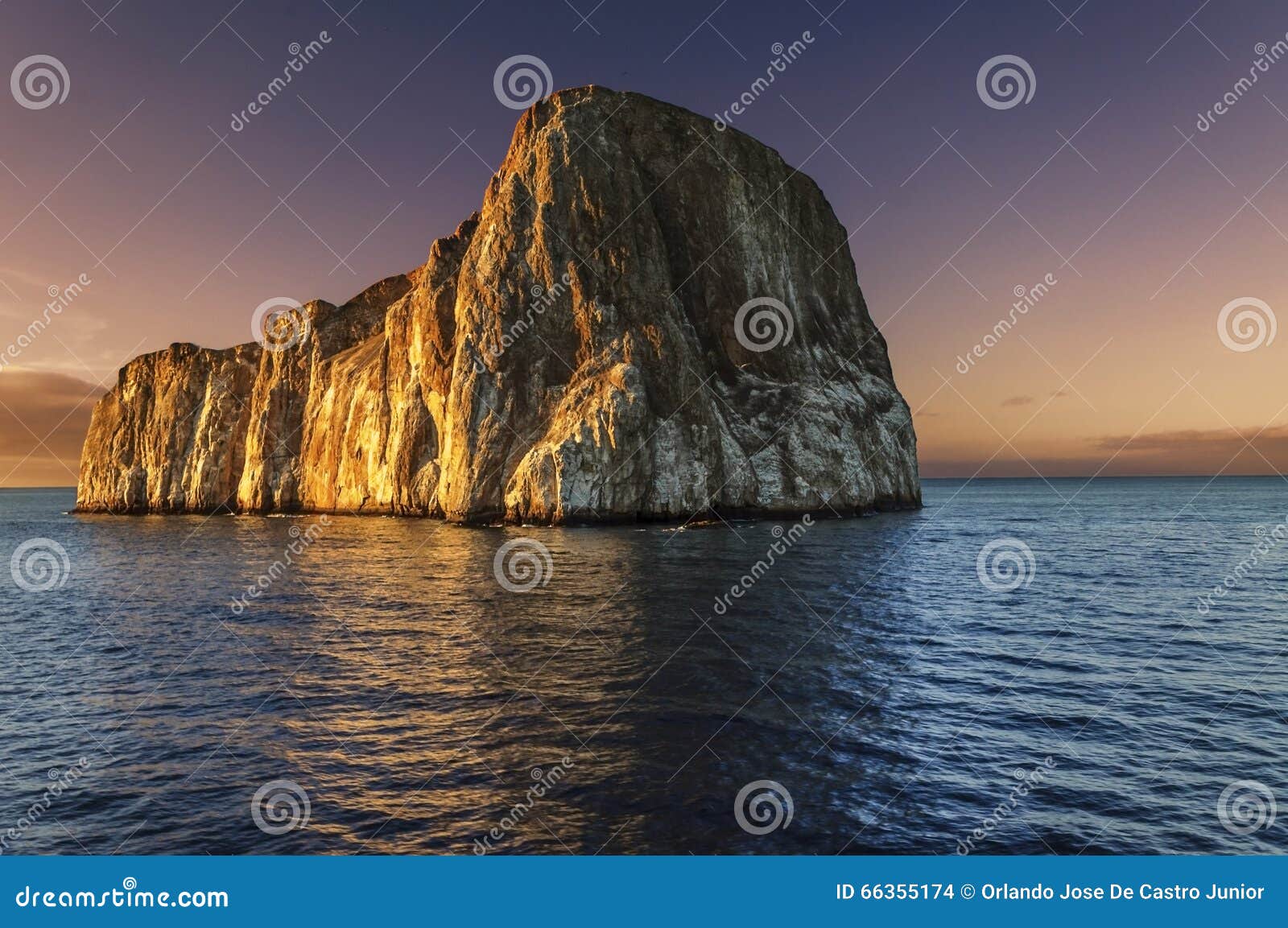 kicker rock at sunset - galapagos islands