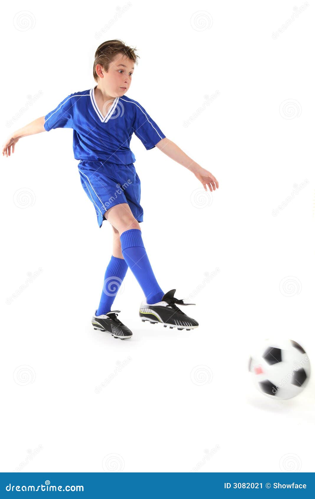 Football Or Soccer Shot With A Neutral Design Ball Being Kicked, With  Motion Blur On The Foot And Natural Background Stock Photo, Picture and  Royalty Free Image. Image 27280599.