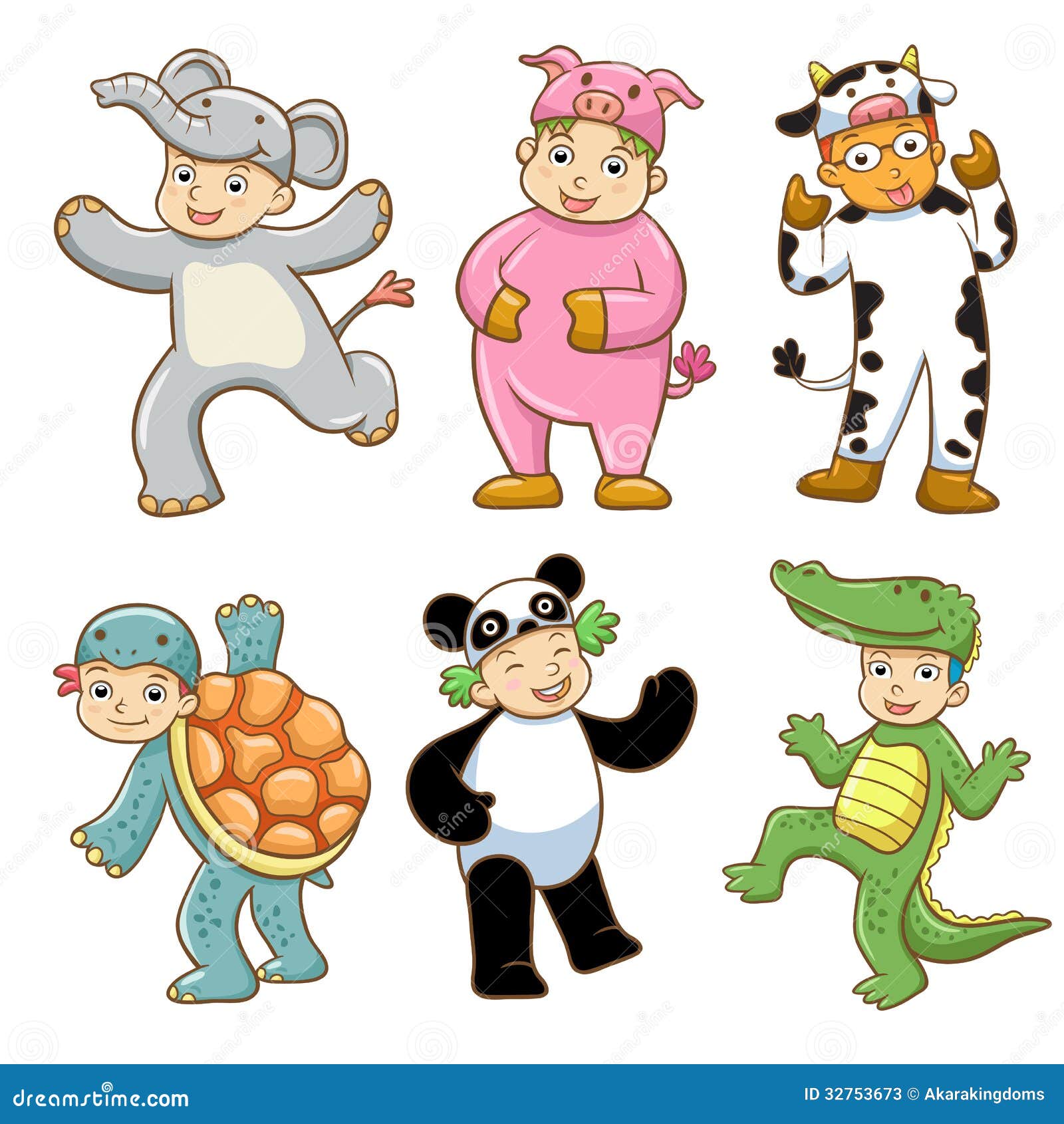 Kid with animals costume stock vector. Illustration of circus - 32753673