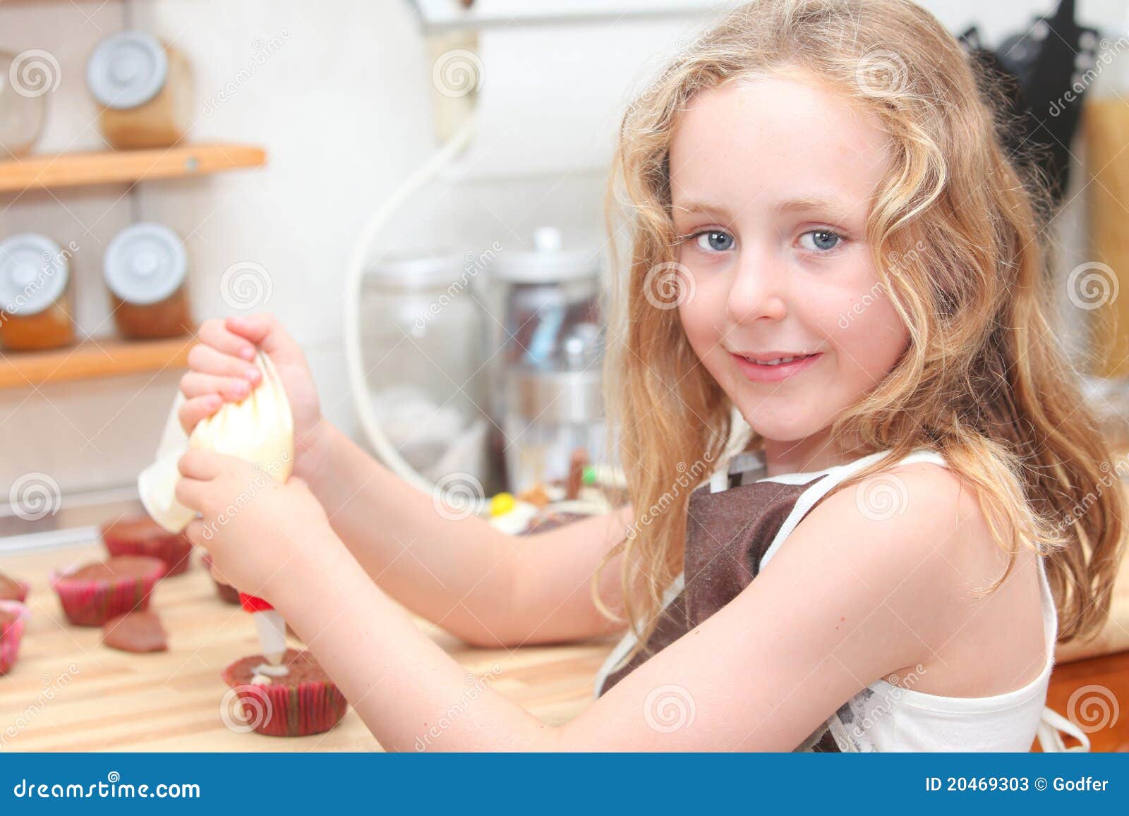 Kid baking or cooking stock image. Image of help, real 20469303